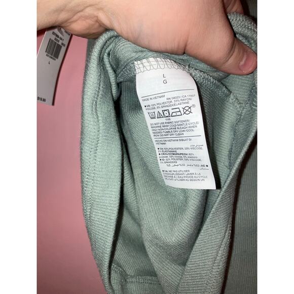 NWT Old Navy one shoulder green ribbed comfy tank top size large - Picture 6 of 7